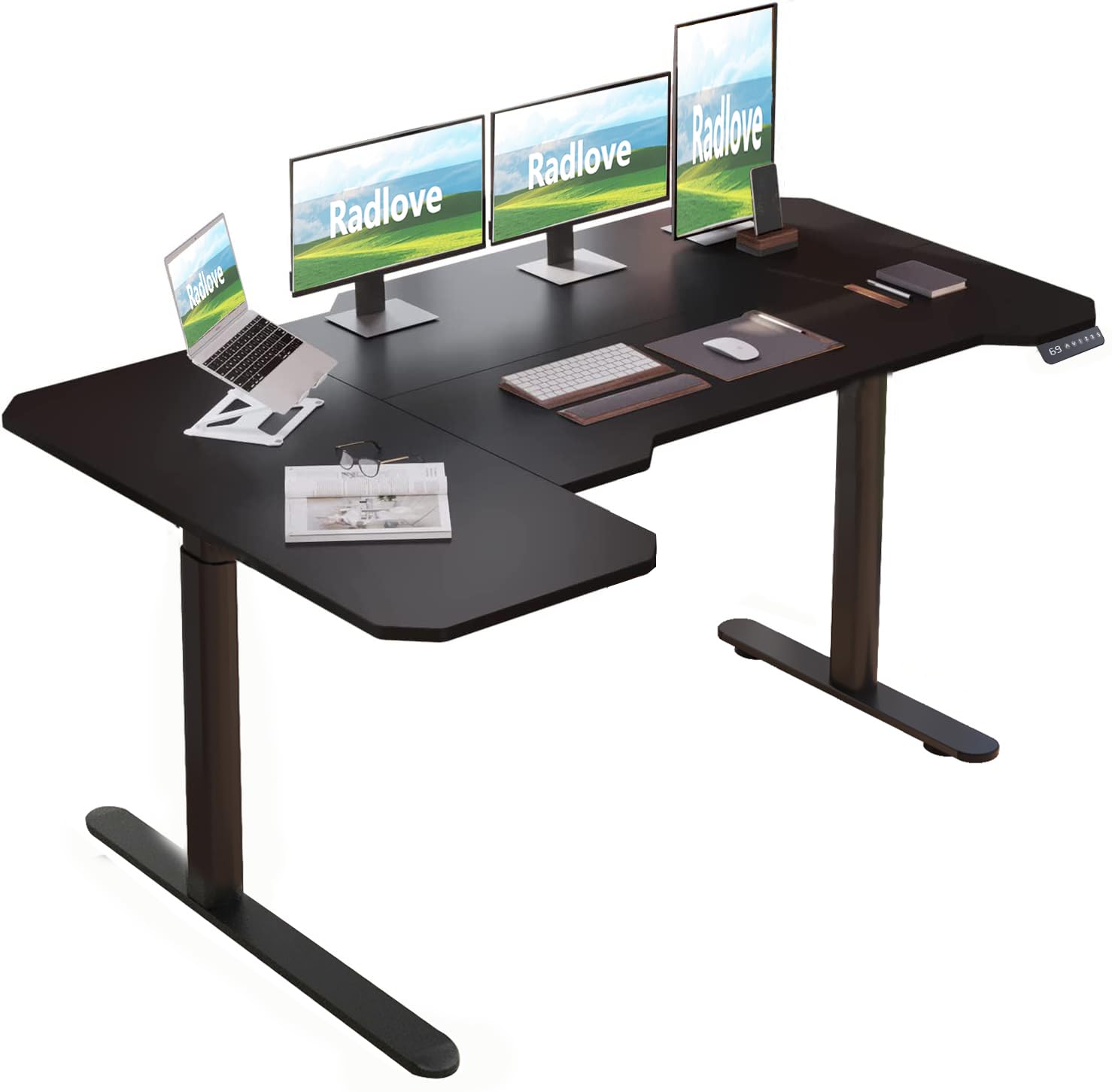 【送料無料】Radlove 昇降デスク パソコンデスク 電動昇降式デスクモーター2基 天板幅150CM×101CM ゲー..