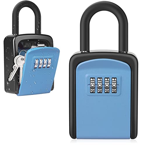 【送料無料】Diyife セキュリティキーボックス 4桁ダイヤル式 壁掛け 鍵収納 防犯 盗難防止 屋外 防水 ..