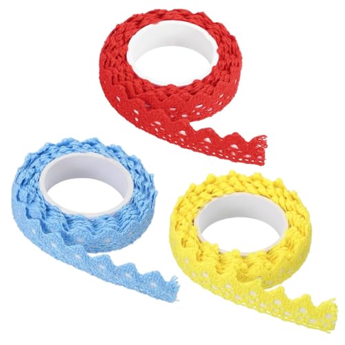 【送料無料】Getrays レースリボン、3巻 工芸品の飾りレース レーステープ マスキング装飾テープ レーステープステッカー、ファブリックレースリボン DIY...