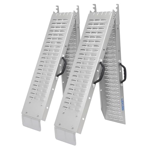 【送料無料】LIEKUMM ラダーレール 折畳み バイクスロープ 耐荷重400kg バイクラダーレール 貨物運搬、バイク積載用スロープ トラックローディング