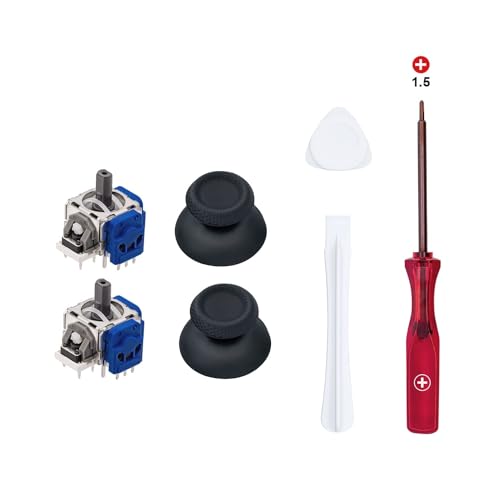 【送料無料】Mcbazel 7 in 1 セット PS5コントローラー用 ホール効果 アナログジョイスティック 修理部品キット ドリフト対策 Hallアナログジョイスティック2個 アナログキャップ2個 コントローラー交換部品 PS5 DSコントローラーのみと互換性があり 修理ドライバー付き