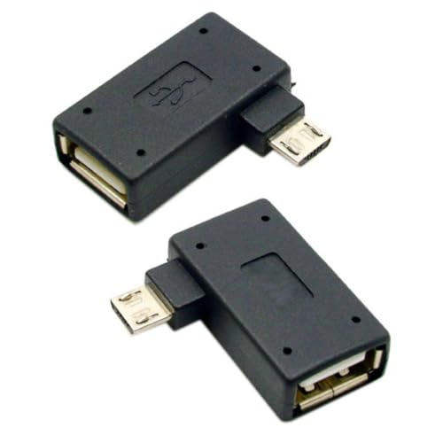 【送料無料】chenyang マイクロUSB OTGアダプター Micro USB - USB 2.0 90度角度変換アダプター USB電源付き 携帯電話タブレット用 2個セット