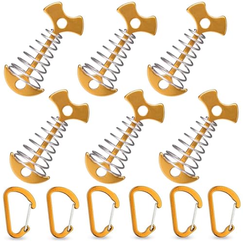 【送料無料】アンカーペグ ウッドデッキ ペグ キャンプ キャンプ用テント アルミ製 魚骨ペグ カラビナ..