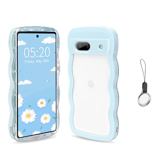 【送料無料】HILEGENER Google Pixel 6A かわいい ケース 波状フレーム うねうね 耐衝撃 グーグル ピクセル6A 6.1インチ用滑り止め スマホケースウェーブ デザイン 手にフィット スマホカバー 韓国 可愛い 女性用 女子向け クリア ソフト TPUカバー 波状エッジ ソフトシ