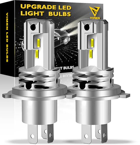 【送料無料】VIMEN 車用 LED ヘッドライト H4 一体型 H4 LED バルブ HI/LO切替 6500K ホワイト 高光効 LEDチップ搭載 ファンレス 純正ハロゲンと発光点一致 瞬間起動 販売者2年 (2個入)