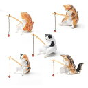 【送料無料】KALOLINNA 釣り猫 5点セット 子猫釣り置物 猫フィギュア 樹脂 リアル 猫釣り ミニ 和風 癒し懸垂装飾品 雰囲気作り 魚の水槽 水族館 庭 雑貨 オフィス 装飾