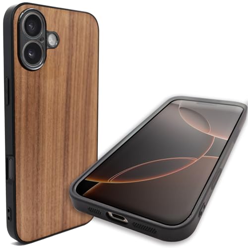 【送料無料】MQman iPhone16 iPhone16Plus iPhone16Pro iPhone16ProMax ケース 木製 レンズ保護デザイン クルミの木 原木 胡桃素材 天然木 耐衝撃 ソフト 軽量 シリコーンカバー 薄い ワイヤレス充電対応