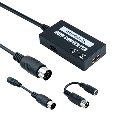 【送料無料】Mcbazel セガMD1/MD2/SNK専用 HDMI コンバーター 1080p/720p画質切り替え アスペクト比切り替えスイッチ内蔵 4:3から16:9変換可能 セガメガドライブ/SNK HDMI変換接続コンバーター-ブラック