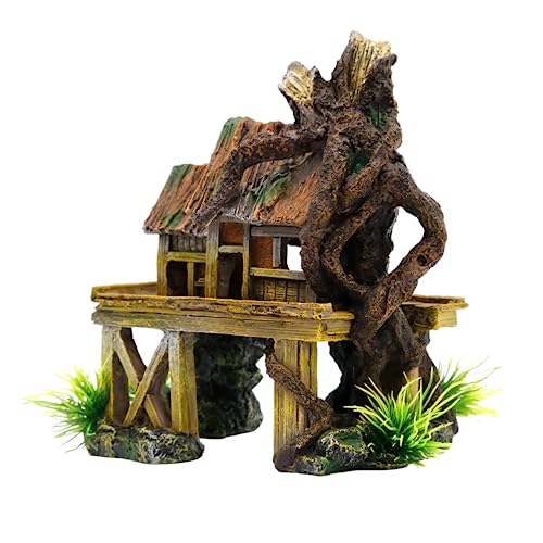 【送料無料】Charmoon アクアリウム 水槽 オブジェ ツリーハウス 家 樹木 隠れ家 シェルター おしゃれ 模型 置物 オーナメント