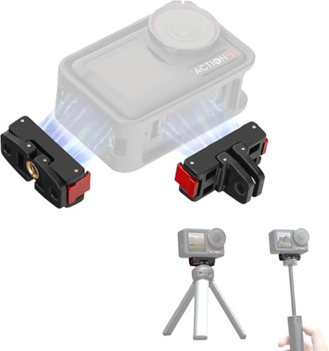 【送料無料】OSMO Action 5 Pro マグネットマウント for DJI OSMO 360 Action 5 Pro/4/3/2 磁気マウント アクセサリー クイックリリース アダプター 折り畳み式 1/4ネジ穴 for GoPro ミニ三脚 車載/バイク/バックパックなど汎用