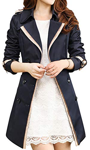 【送料無料】[Ressh.N] トレンチコート レディース 春 秋 エレガント Aライン ミドル丈 バイカラー ベ..