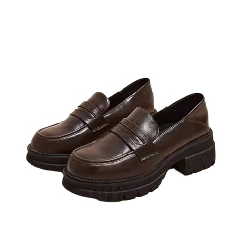 【送料無料】[goodspoon] コインローファー シンプル 厚底 快適 シューズ レディース カジュアル 学生 定番 オシャレ