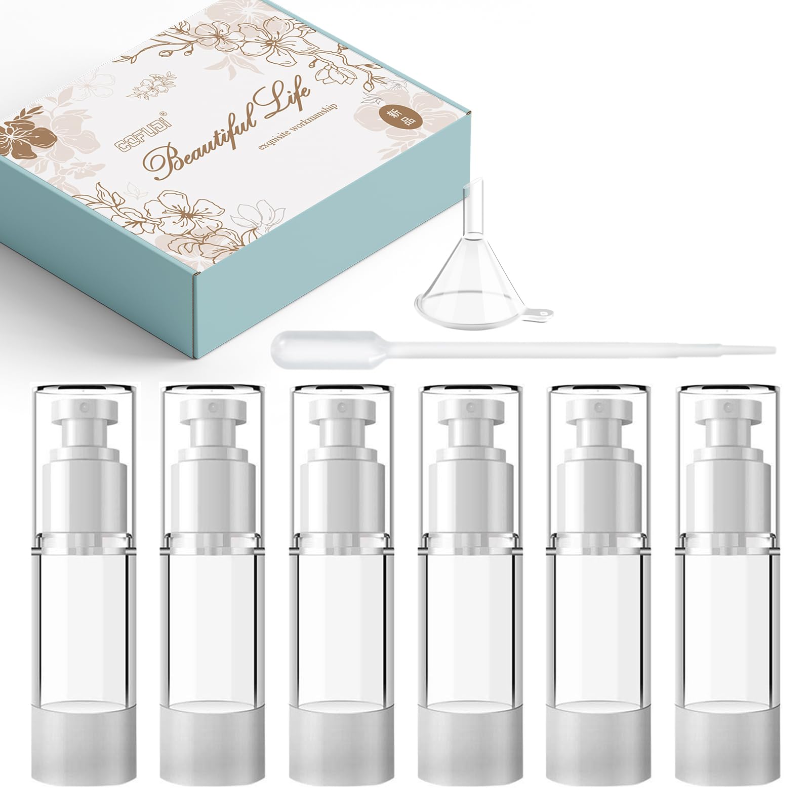 商品情報商品の説明主な仕様 セット内容：真空スプレーボト6個入，容量: 30ml，色: 透明無色，材質：AS + PP素材。フタを取り外すと口が大きいため、洗ったり詰め替えたりしやすく、使いやすさは抜群です。特徴：真空設計,ピストンは使用中に浮き上がります。プロセス、下部ピストンは浮き上がり、残留物がなくなり、ボトル本体に液体が残ったり、通常のサブボトルのような長いストローが無駄になったりしません。液体が使い果たされた後、ピストンを底に押し込む必要があります扱い簡単：ノズルを締めれば、ご使用いただけます。指で押して、細かいミスト状の噴霧可能です。しかも透明形で中の液体の残量を確認できます。漏れ防止設計：真空だからどんな角度でも使えて残りわずかになってもちゃんと液体が出て、逆さにして使っても大丈夫。化粧ポーチやカバンやスーツケースに入れて、軽いでスペースを占めません。用途：エッセンシャルオイル、化粧品、ヘアスプレー、スキンケア、香水、花の海、昆虫忌避剤、芳香剤、クリーニングスプレーやアロマセラピーなど、すべての個人や家庭のニーズに最適なストレージと使いやすさ。 ※本製品はスプレーポンプヘッドであり、乳液、洗顔料、クリームなどを入れないでください。そうしないとノズルが詰まって、噴出できません。