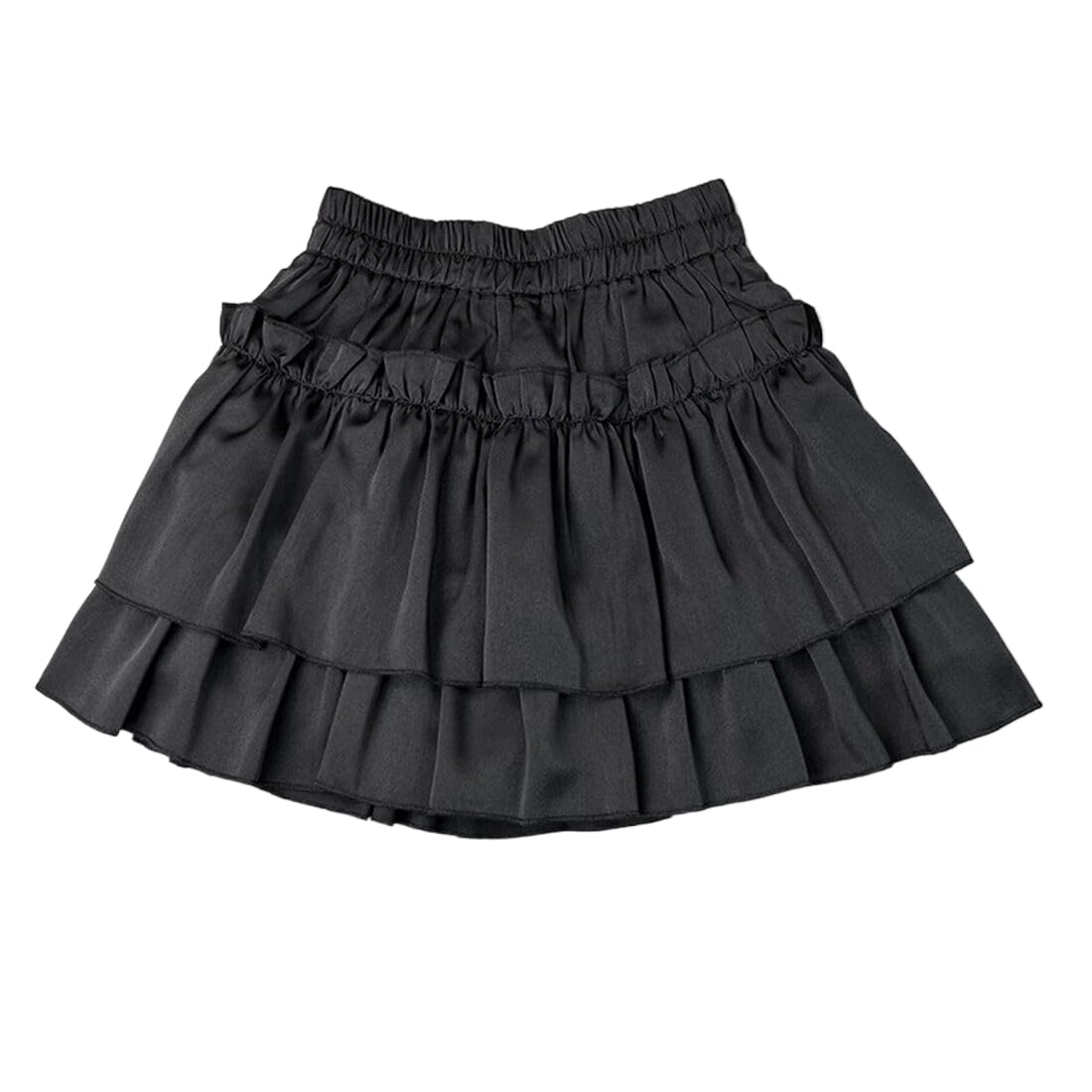 【送料無料】[VOKLLIYU] 女の子 ミニスカート キッズ スカート 春 夏 無地 通気 ウエストゴム インナー付 可愛い Aラインスカート 学生 通学 部屋着 ボトムス 通園 制服 街着 100-170cm 色：黒、サイズ：140