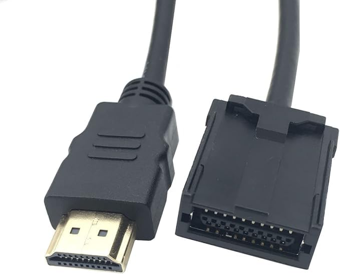 【送料無料】カーナビ用HDMIケーブル, タイプE-Aオス変換, 1.5メートル, 黒 色：黒