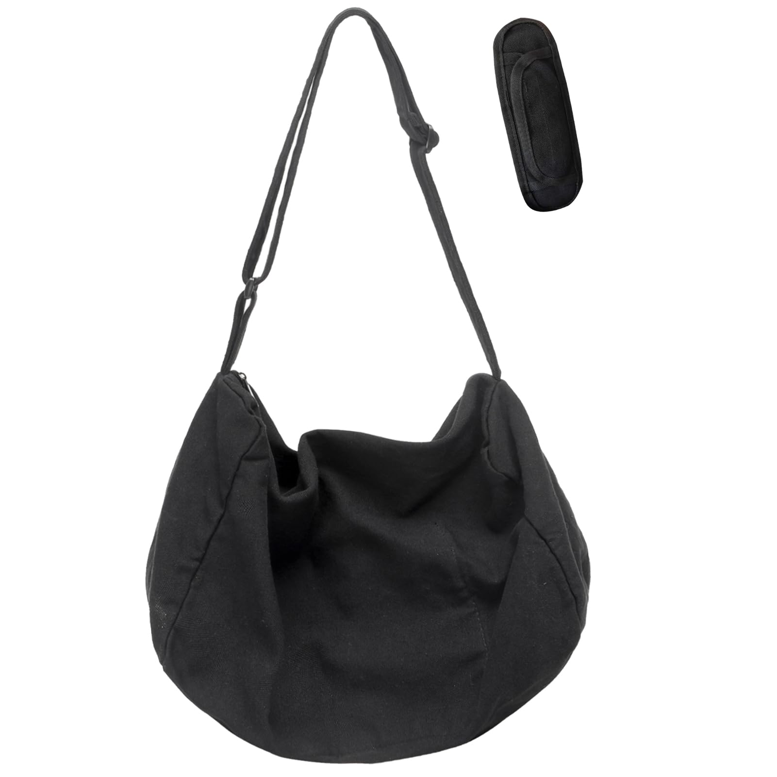 【送料無料】[ARIALK] トートバッグ キャンバス トートバック 大容量 ショルダーバッグ キャンバストート 帆布 a4 キャンバストートバッグ レディース メンズ 無地 ファスナー付き 色：ブラック、サイズ：39*25*23cm