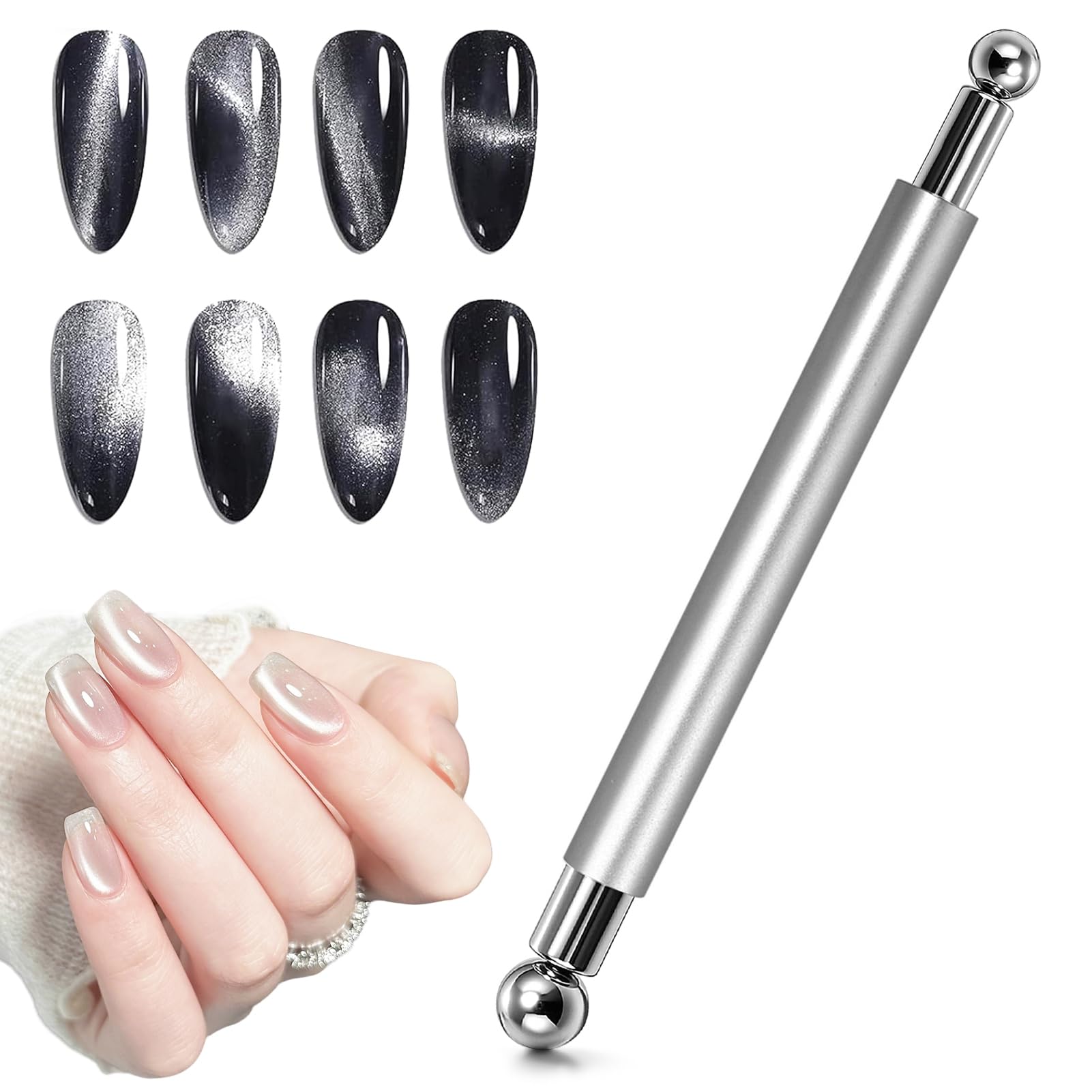 【送料無料】Elegirme ネイルマグネット 磁石 強力 初心者でも成功率アップ 滑り止めグリップ 金属製 ..