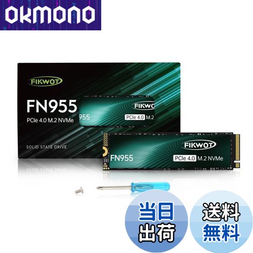 【送料無料】FN955 M.2 SSD 1TB 2280 PCIe Gen4x4 最大7350MB/s 3D NAND TLCフラッシュ NVME SSD SLCキャッシュ搭載 内蔵SSD PS5/ノートPC/デスクトップ用ストレージ拡張