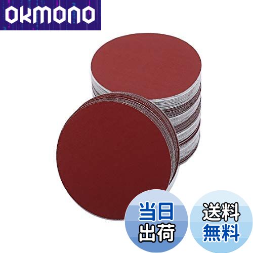 【送料無料】Batreetek サンドペーパー 100枚 5タイプ #60#80#100#120#240 DIY 木工 塗装 金属表面 研磨用 丸型 (100mm)