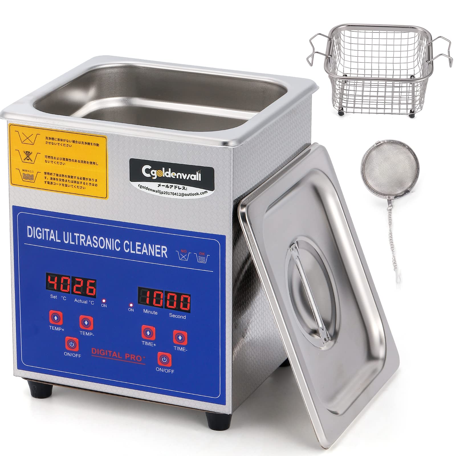 【送料無料】CGOLDENWALL 超音波洗浄機 小型 業務用 2L 家庭用 0-30min タイマー 20-80度調節可 40khz ..