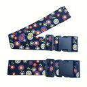 【送料無料】【Wdlife】スーツケースベルト2本ワンタッチ式 十字型 トランクベルトLuggage Straps Suitcase Belts 荷物ストラップ 盗難防止 旅行 出張 サイズ調整可(ガーベラ黒)