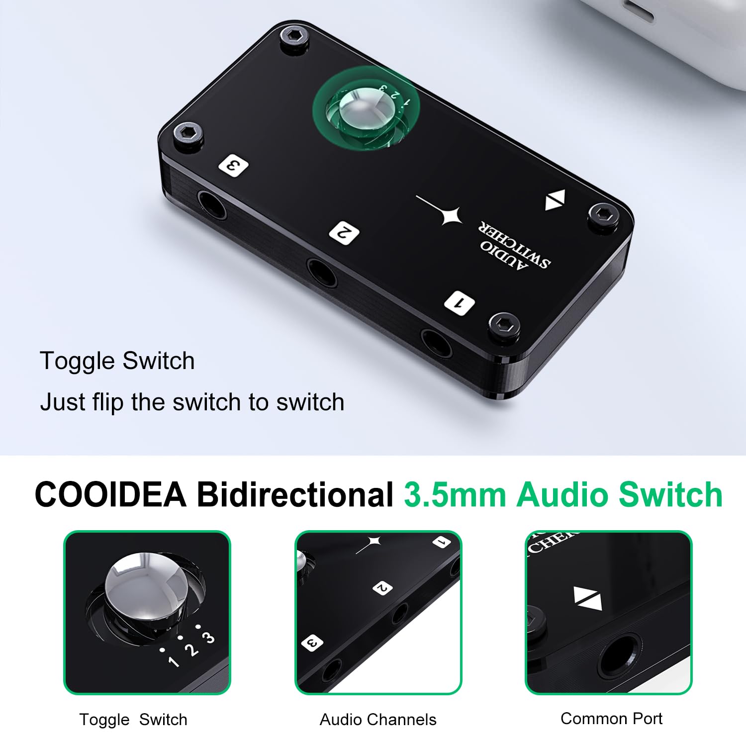 【送料無料】COOIDEA 3.5mmステレオオーディオスイッチャーは、3.5mmオーディオケ...