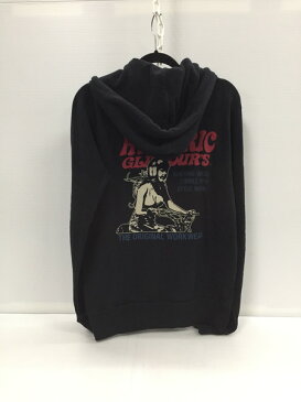 HYSTERIC GLAMOUR MOTORCYCLE プリント ジップアップパーカー 黒 S【中古】