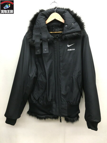 18AW/NIKE Lab×AMBUSH/ナイキラボ×アンブッシュ/Reversible Faux Fur Coat/リバーシブルファージャケット/ブラック/黒/S【中古】