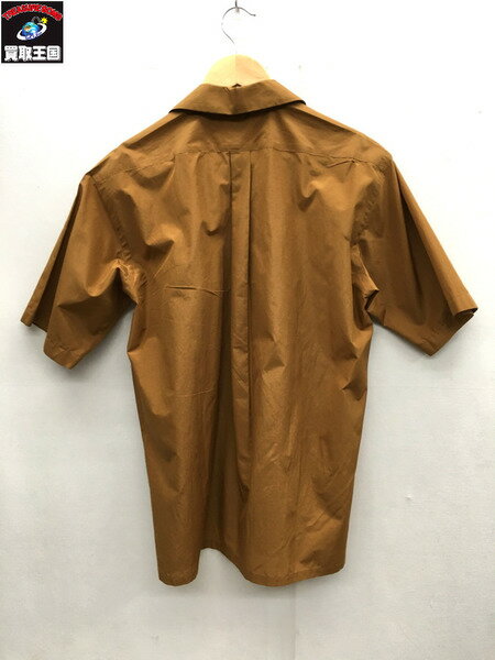 17SS/SCYE/サイ/シルクコットンポプリン/半袖オープンカラーシャツ/シナモン/38【中古】[▼]