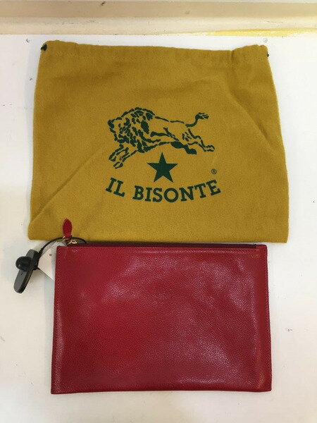 IL BISONTE レザークラッチバッグ　RED【中古】