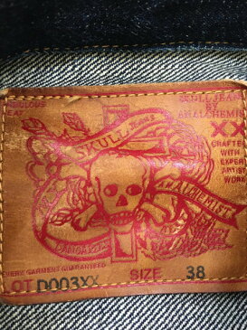 SKULL JEANS スカルジーンズ デニムジャケット Gジャン (38) D003X インディゴ 【中古】