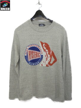 HYSTERIC GLAMOUR ガールプリント ロンT グレー サイズS【中古】