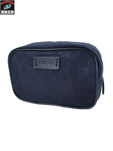 GUCCI GG柄ナイロンコスメポーチ ネイビー【中古】のサムネイル