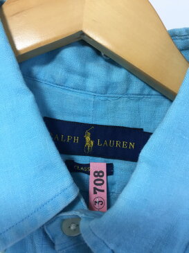 POLO RALPH LAUREN ボタンダウン リネンシャツ (SIZE:M)【中古】[▼]