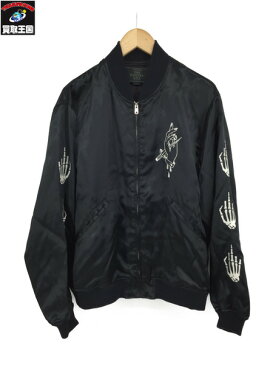 HYSTERIC GLAMOUR 19SS BALLADE OF DEATH 刺繍スカジャン 黒 L【中古】[▼]