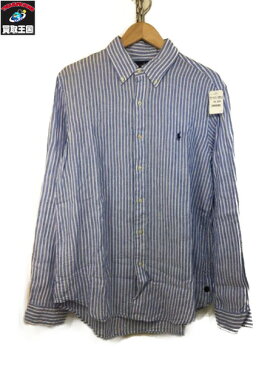 POLO RALPH LAUREN ストライプ リネンシャツ (SIZE:L)【中古】[▼]