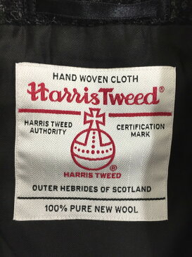 ROSSO URBAN RESEARCH×Harris Tweed ウールテーラードジャケット(L)黒グレー【中古】