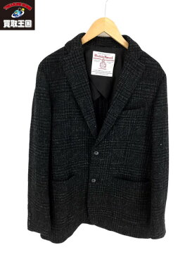 ROSSO URBAN RESEARCH×Harris Tweed ウールテーラードジャケット(L)黒グレー【中古】