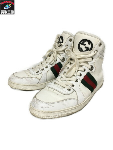 GUCCI/221825/ハイカットスニーカー/白(8.5)【中古】