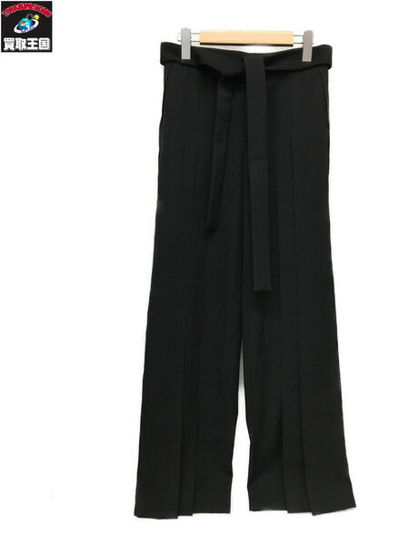 SAINT LAURENT Black Pleated trousers (F34) 505368 Y085W【中古】[▼]