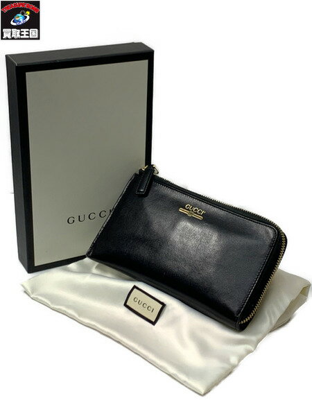 GUCCI L字ファスナー 長財布 黒 573116 GUCCI ロングウォレット 財布【中古】[▼](4)