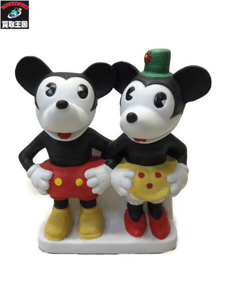 日本製　VINTRAGE ミッキー＆ミニー 陶器　歯ブラシ置き【中古】[▼]