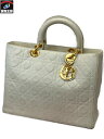 Christian Dior レディディオール カナージュ ハンドバッグ ダメージあり ショルダーストラップ欠品 クリスチャンディオール 【中古】