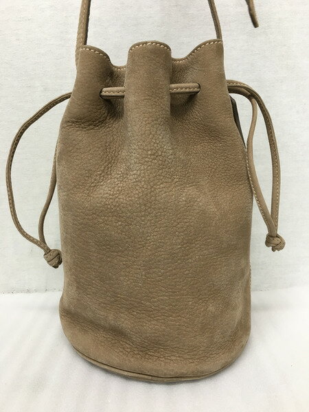 OLD COACH 巾着レザーショルダー ヌバックレザー ベージュ 4931【中古】