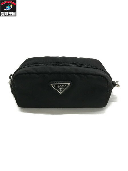 PRADA/VELA NYLON POUCH NERO/トライアングルロゴ【中古】