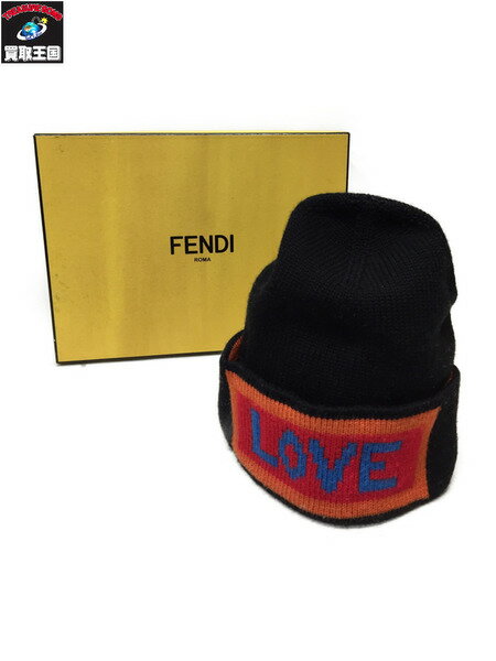 FENDI/LOVE/ウールニット帽/FXQ053【中古