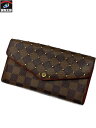 LV ダミエ・エベヌ ポルトフォイユ・サラ ゴールドスタッズ N60123 本体のみ イニシャル刻印あり ルイ ヴィトン LOUIS VUITTON 財布 長財...