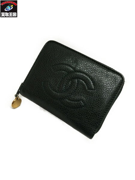 CHANEL キャビアスキン ラウンドファスナー 6連 キーケース GRN シャネル ココマーク ラウンドジップ 【中古】[▼]のサムネイル