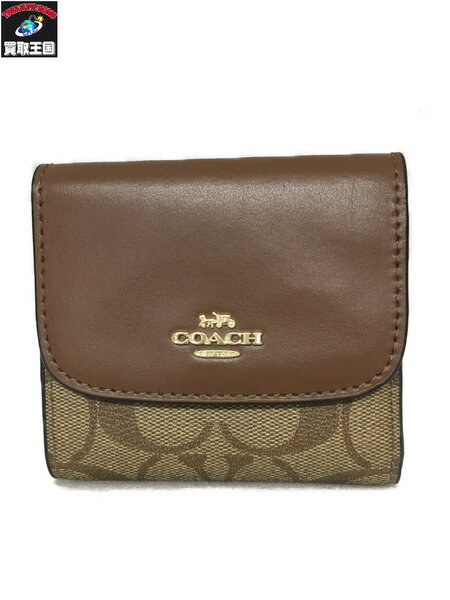 coach シグネチャー/スモールウォレット/財布/茶ベージュ【中古】