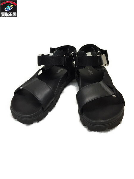 PRADA ストラップサンダル 2X3055 BLK サイズ8【中古】